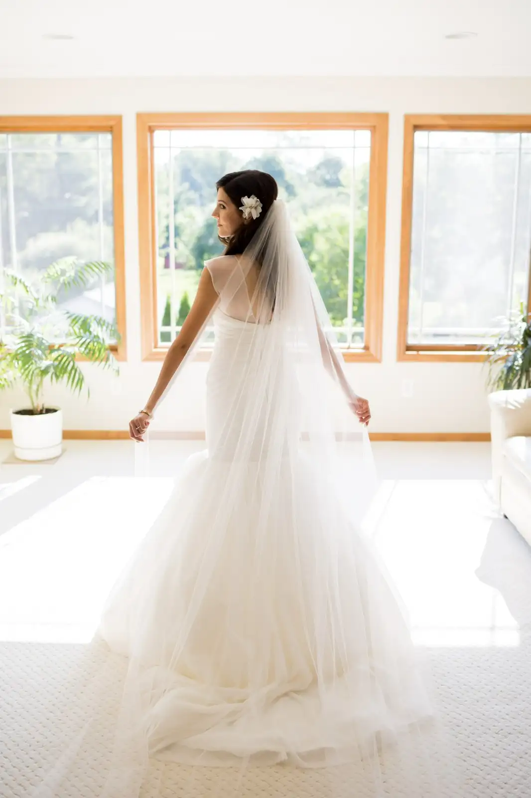 Elegant bridesmaid updo with natural elements