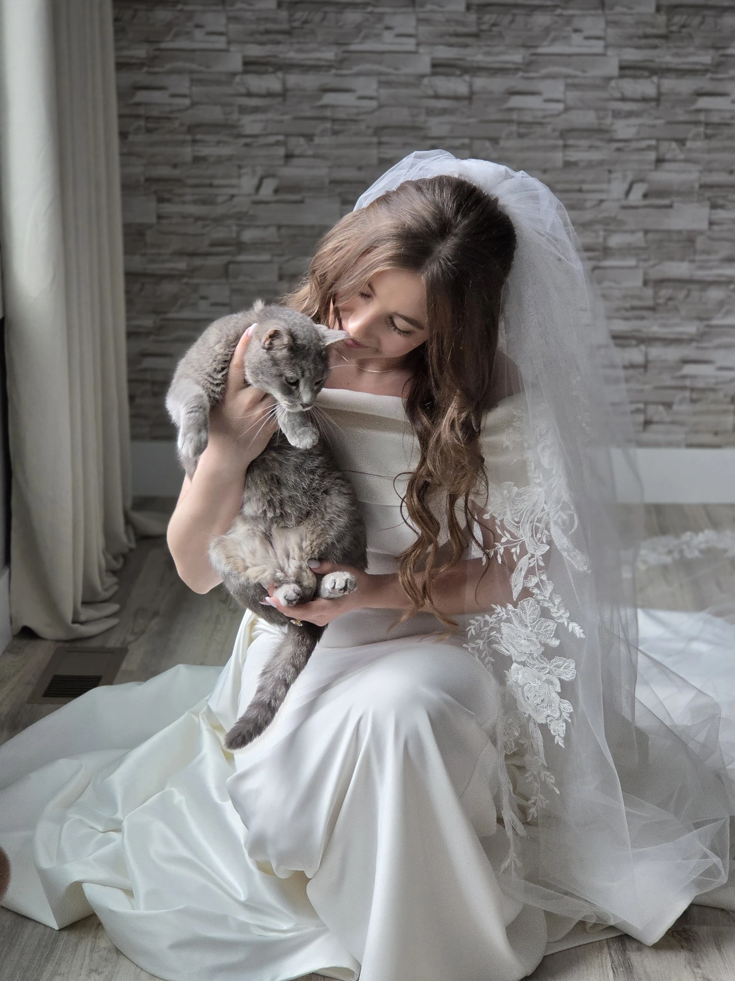 Elegant bridal hairstyle with intricate details