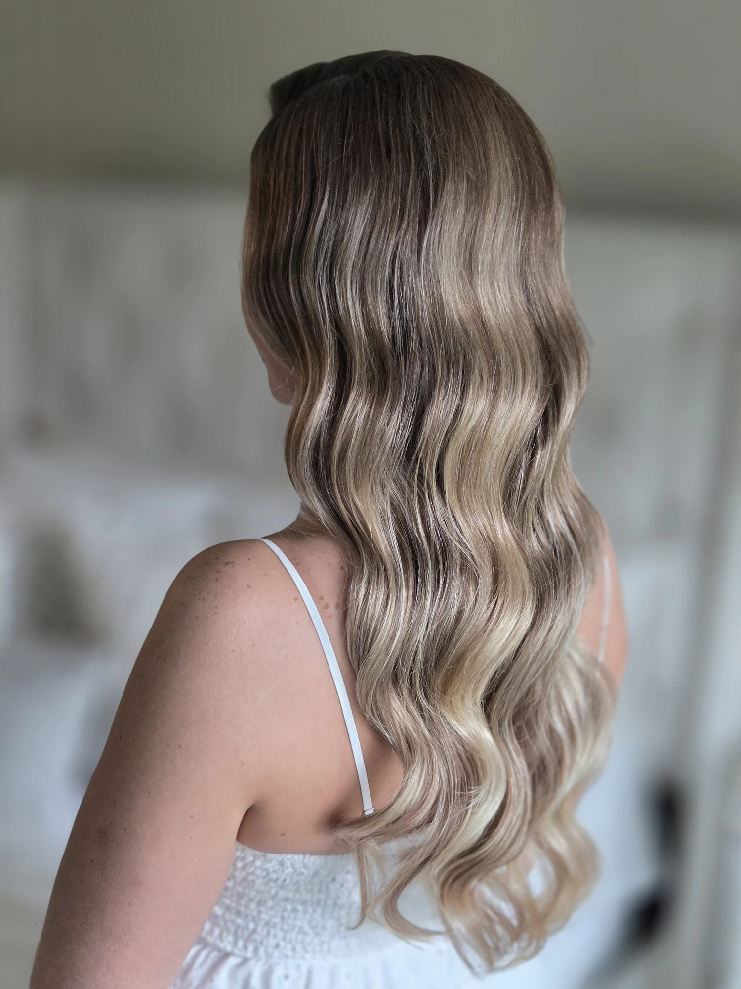 Elegant bridal hairstyle with intricate details